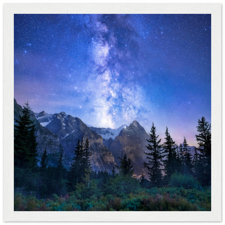 SAFE | Milky Way & Eiger Mountain - Wooden Framed Poster