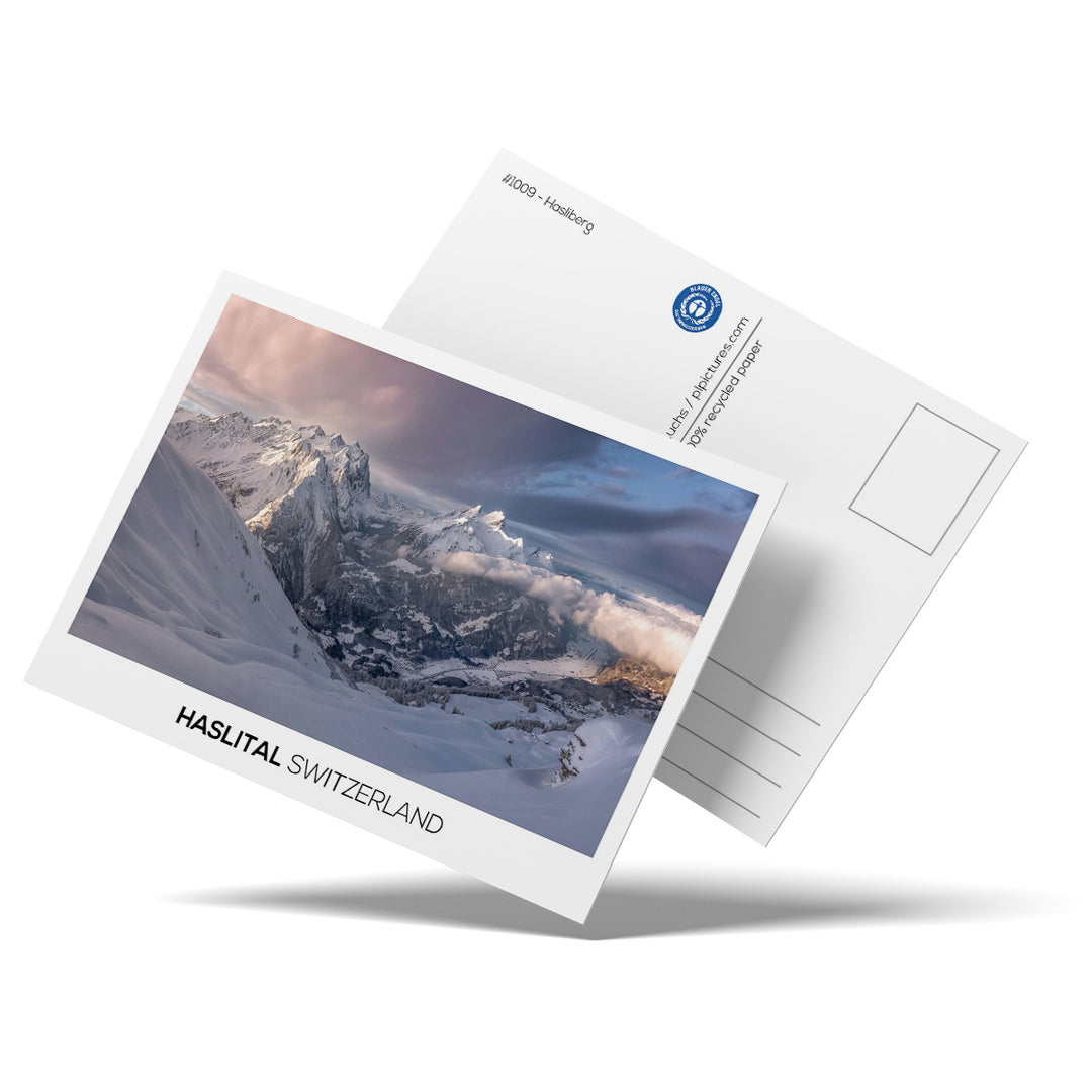 Hasliberg Winter | Postcard recycling paper - printed in Haslital