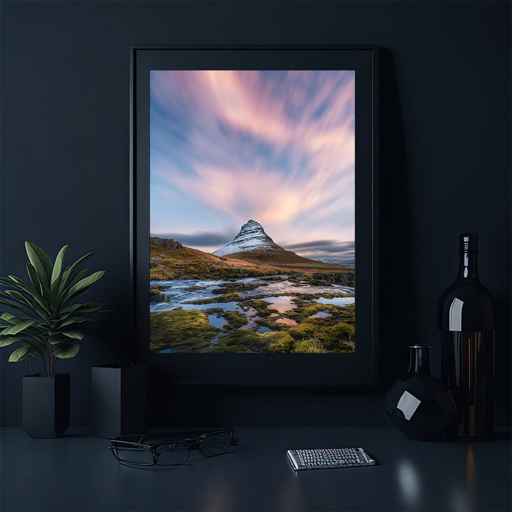 ICELAND | Kirkjufell mountain and pond reflection - Aluminum, Canvas, Poster Print