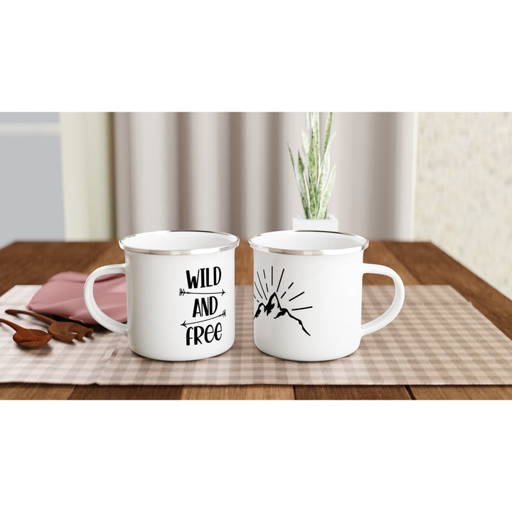 WILD & FREE | White 350ml Enamel Mug