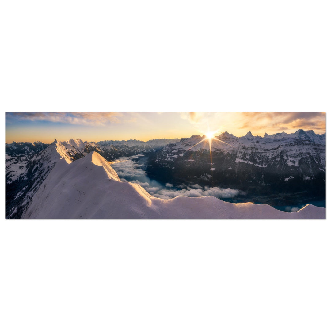 THE SILVER LINING | Sunrise in the Swiss Alps - Aluminum Print
