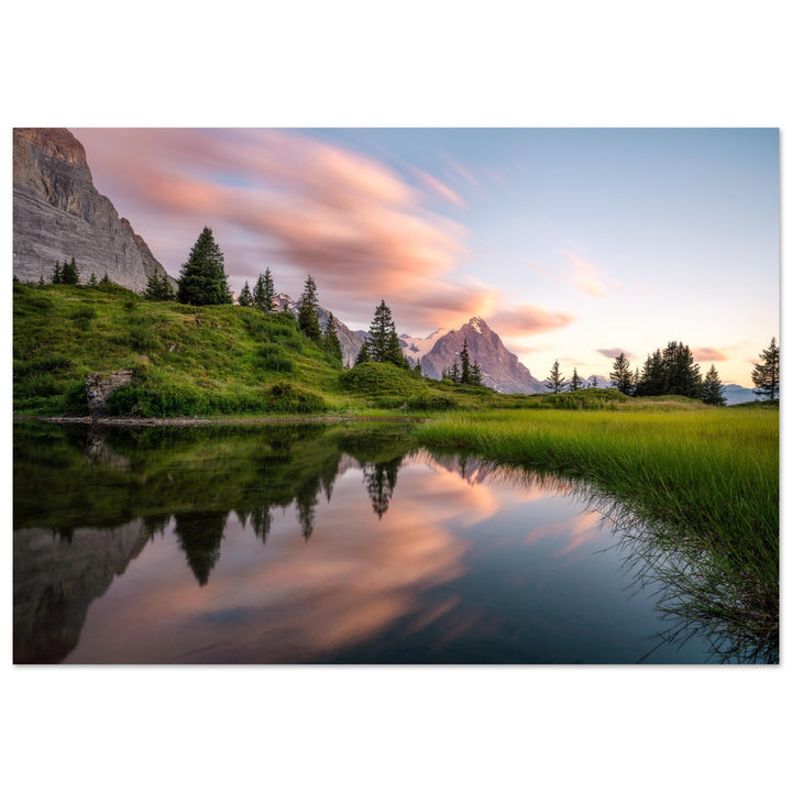 LEGACY | Eiger mountain reflecting in alpine lake - Aluminum Print