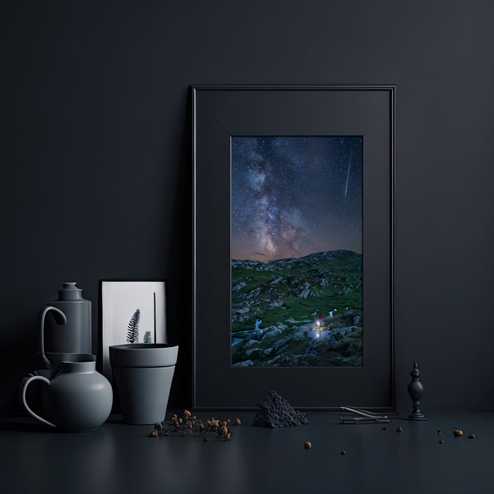 GRIMSELPASS | Milky Way and shooting star in the Alps - Aluminum, Canvas, Poster Print