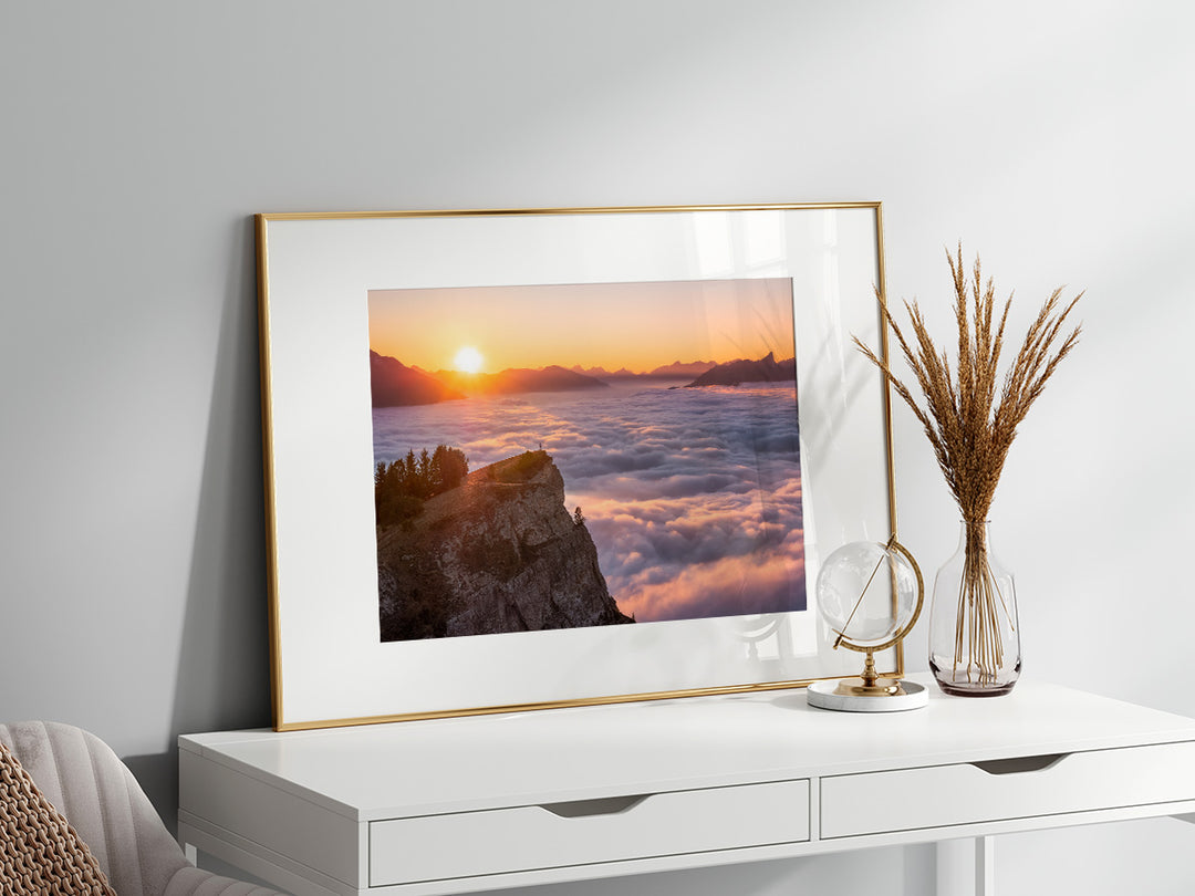 OUT OF SIGHT | Sunset above the clouds - Aluminum, Canvas, Poster Print