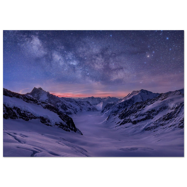SPHERE | Milky way over Aletsch glacier - Aluminum Print