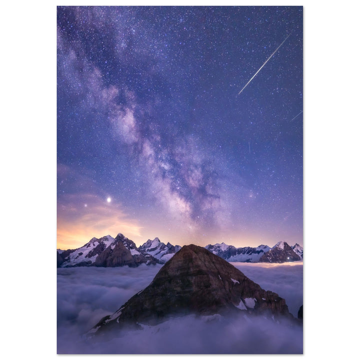  MYSTERIES | Milchstrasse in den Berner Alpen - mattes Premium-Poster