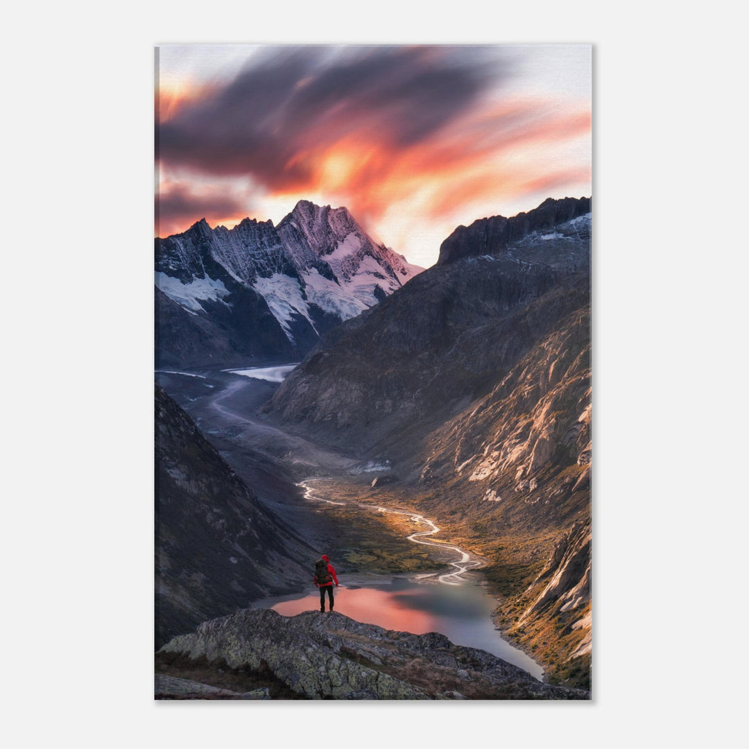 THE KINGDOM | Adventurer & glacier valley - Canvas Print