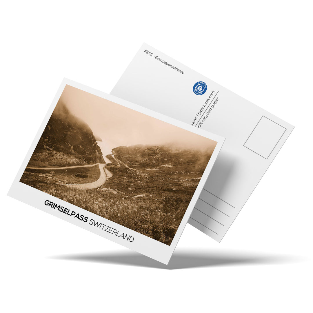 Grimselpass Strasse | Postkarte Recyclingpapier - gedruckt im Haslital