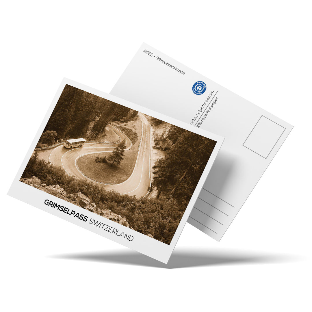 Grimselpass Strasse | Postkarte Recyclingpapier - gedruckt im Haslital