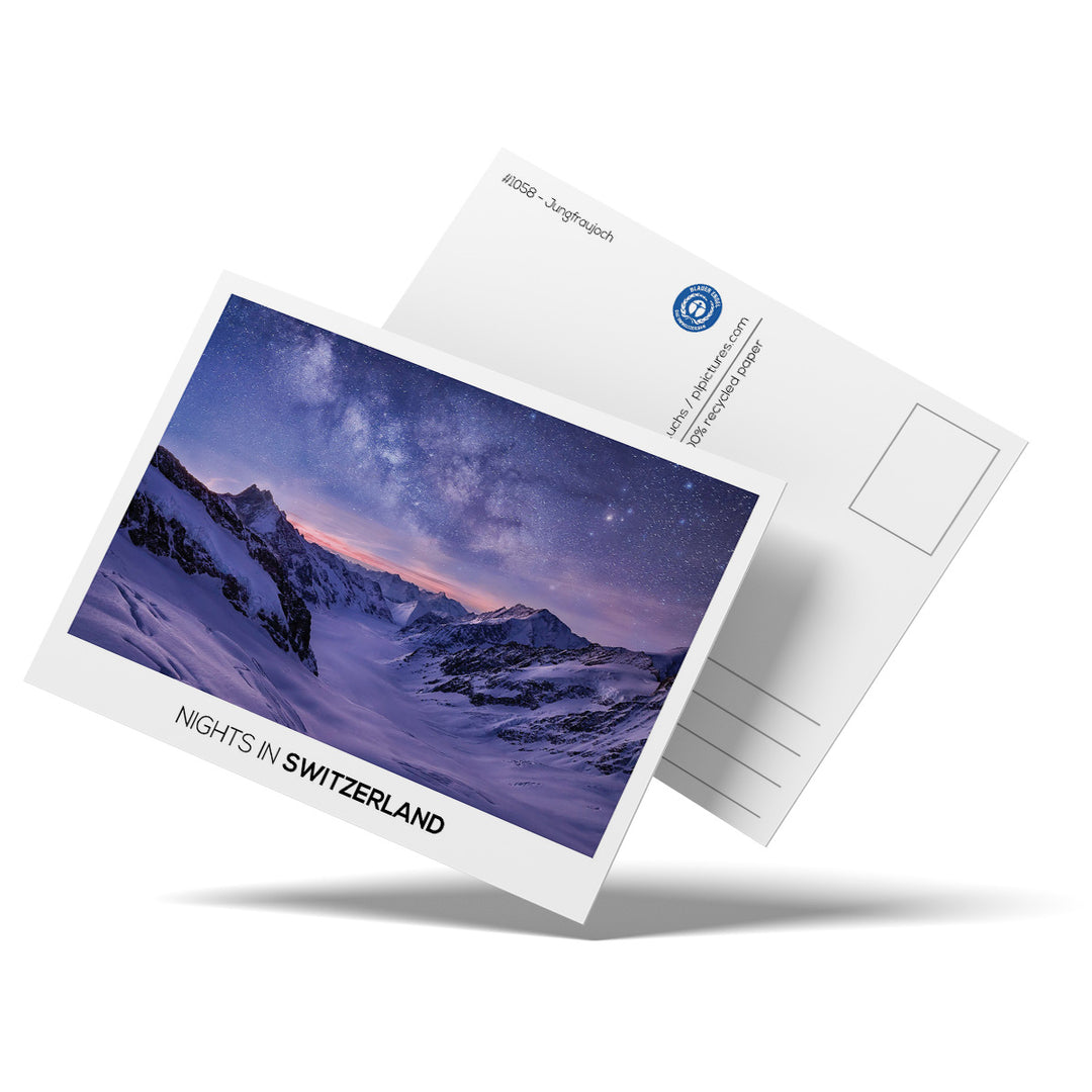 SPHERE | Milchstrasse über dem Aletschgletscher - Postkarte Recyclingpapier