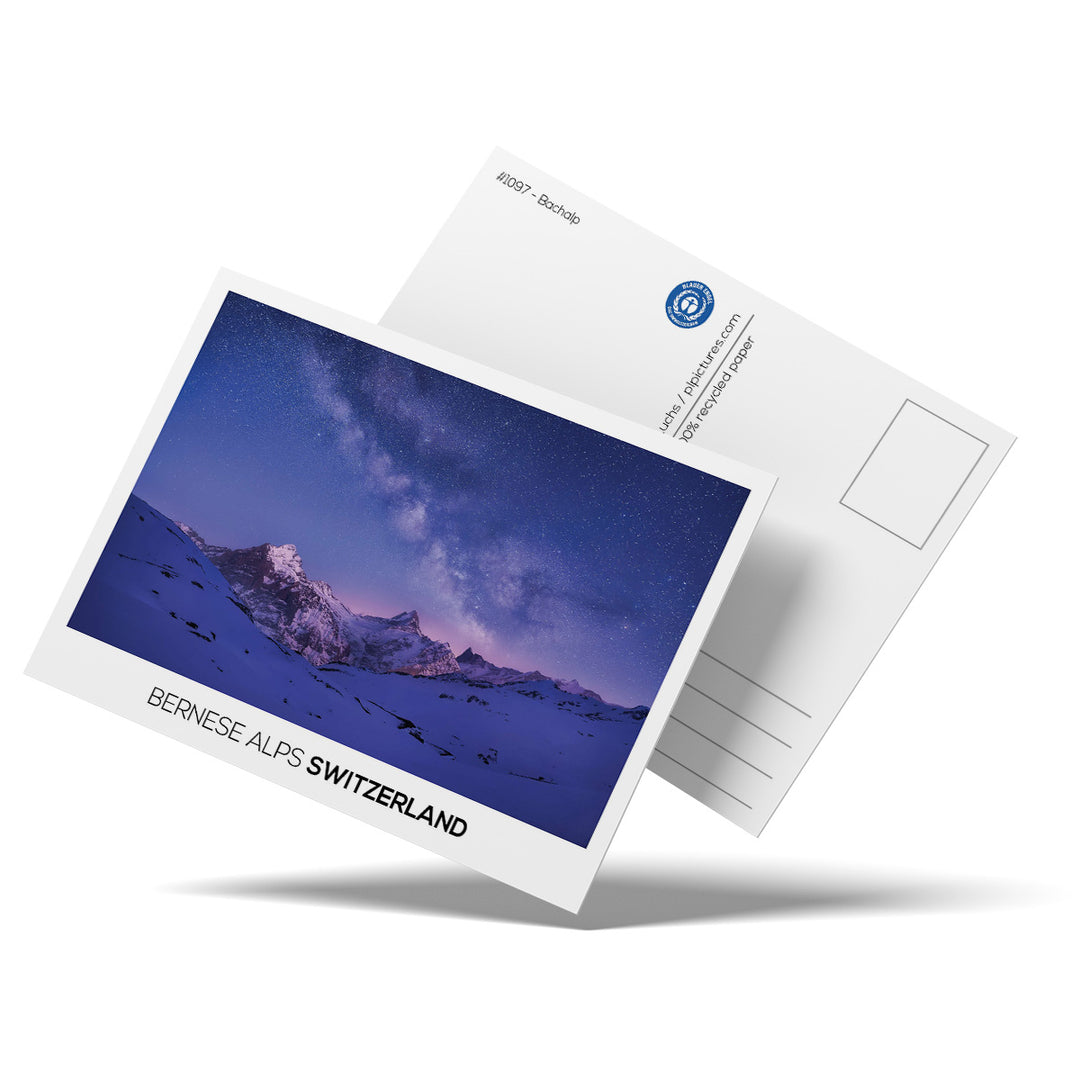 ELYSIUM | Winter milky way in the Bernese Alps - Postcard recycling paper
