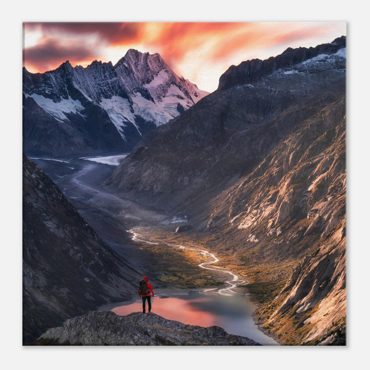 THE KINGDOM | Adventurer & glacier valley - Canvas Print