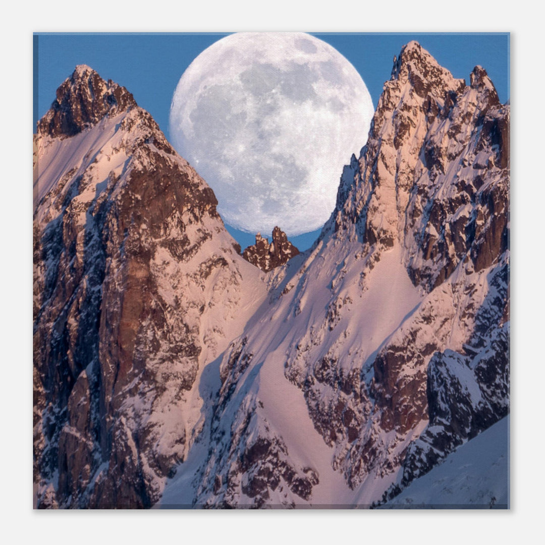 RISE & FALL | Full moon in the Alps - Canvas Print