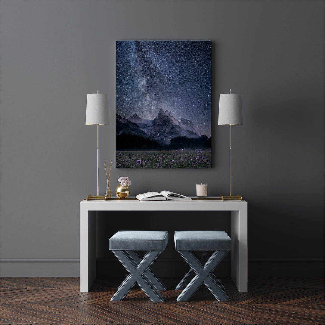 DEVOTION | Milky way in the Swiss Alps - Aluminum Print