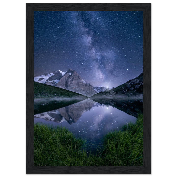 AURA | Milky Way And Alpine Lake - Premium Matte Paper Wooden Framed Poster