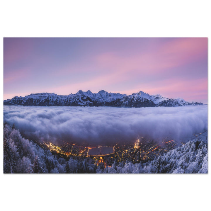 THE HEIST | Winter Sonnenaufgang in Interlaken - Aluminium Dibond