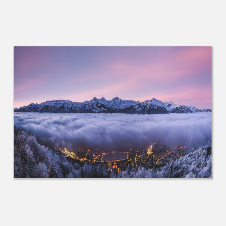 THE HEIST | Winter sunrise in Interlaken - Premium Matte Poster