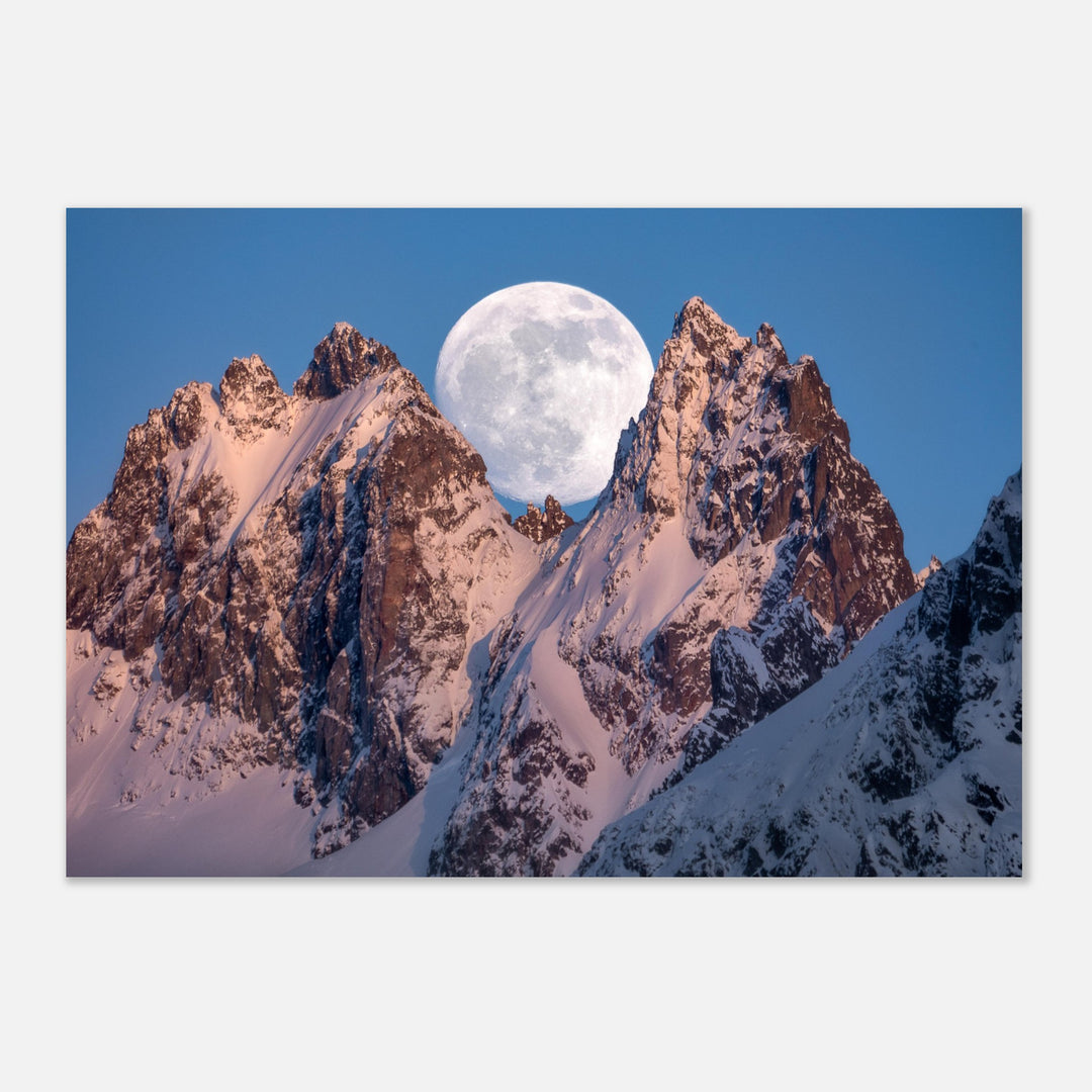 RISE & FALL | Full moon in the Alps - Premium Matte Poster