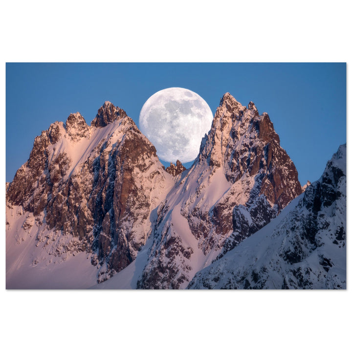 RISE & FALL | Full moon in the Alps - Aluminum Print