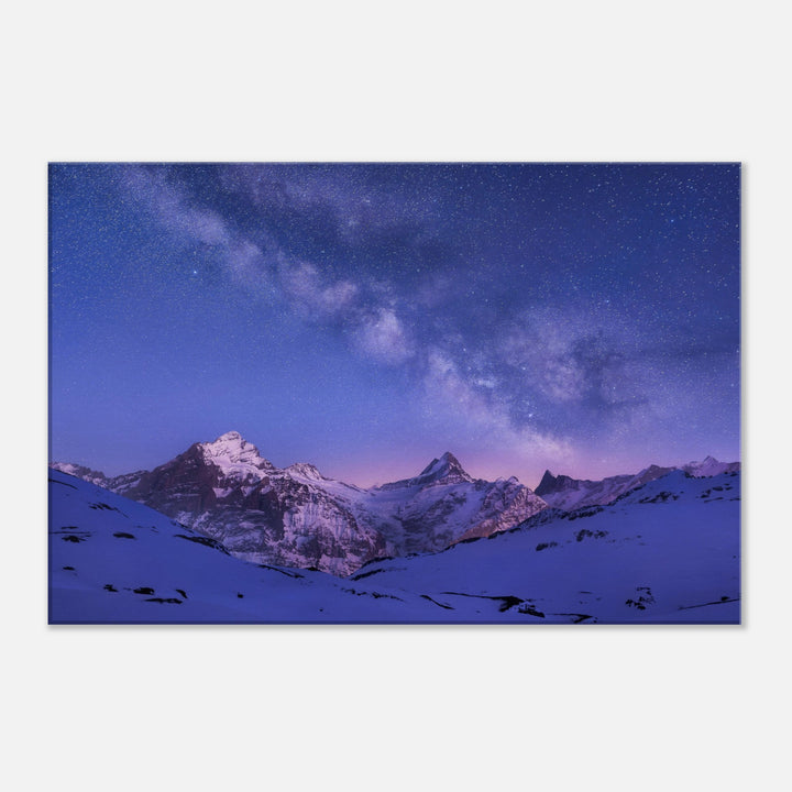 ELYSIUM | Winter milky way in the Bernese Alps - Canvas Print