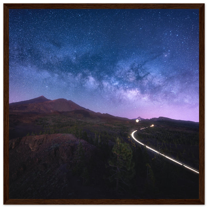 SAMURAI | Milky Way In Teide National Park Tenerife - Wooden Framed Poster