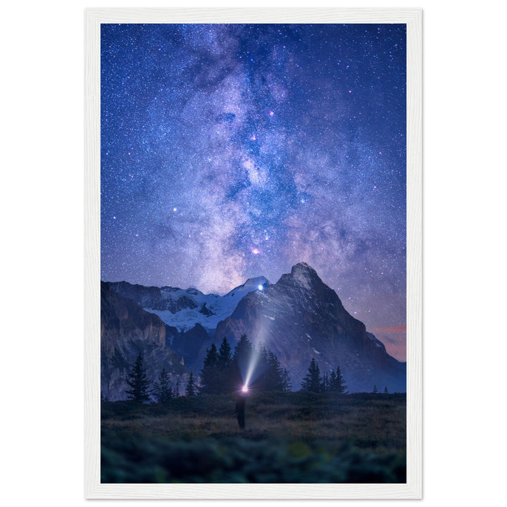 TORN | Milky Way & Eiger Mountain - Wooden Framed Poster