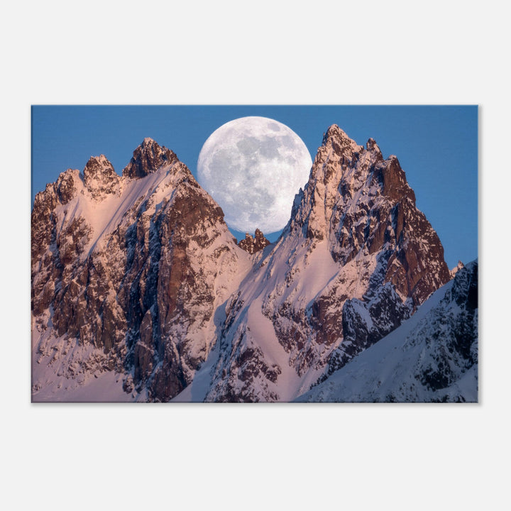RISE & FALL | Full moon in the Alps - Canvas Print