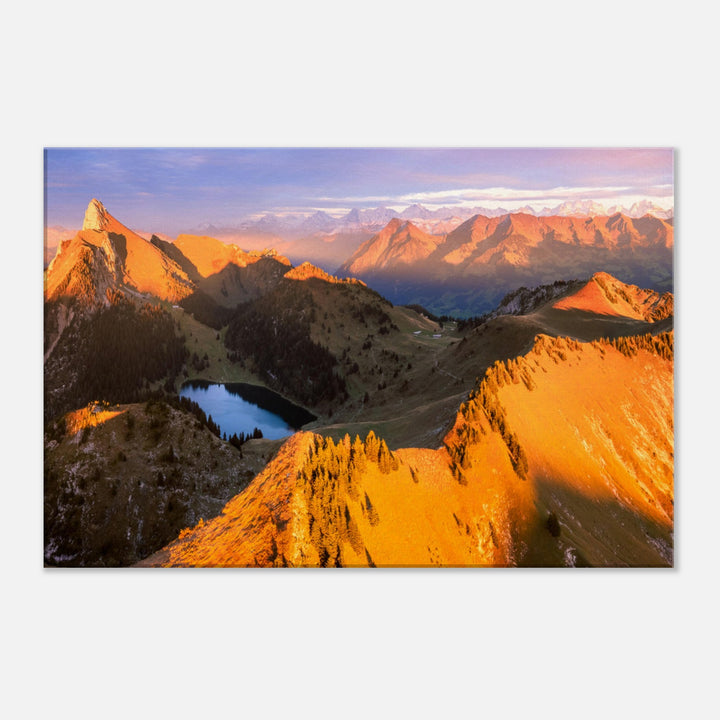 THE FAREWELL | Sunset at Stockhorn in Switzerland - Canvas Print