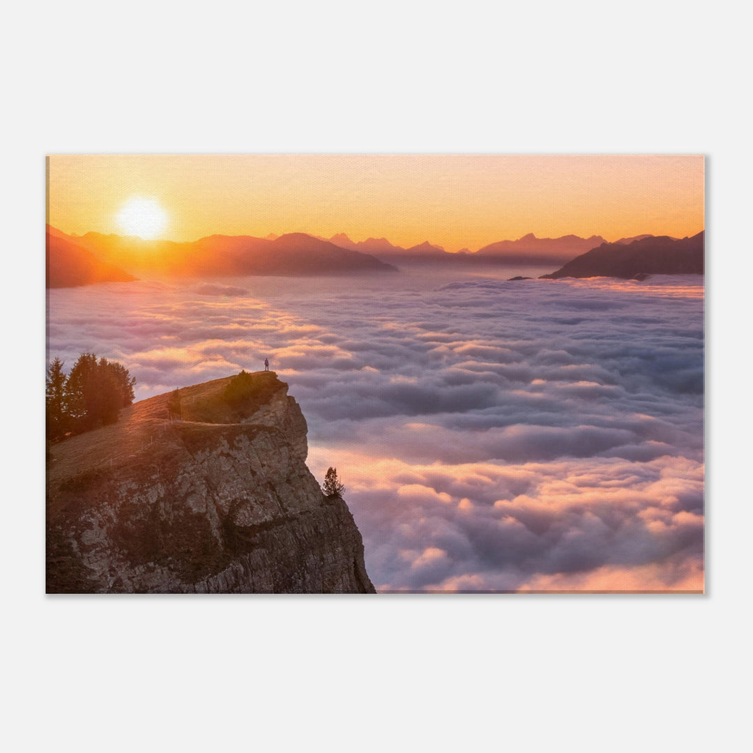 OUT OF SIGHT | Sunset above the clouds - Canvas Print