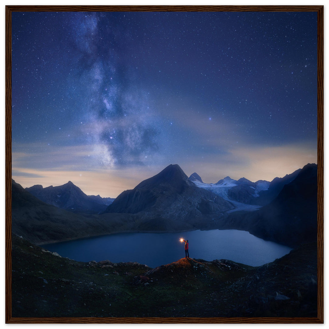 FREED | Milky Way in the Alps - Matte Wooden Framed Poster
