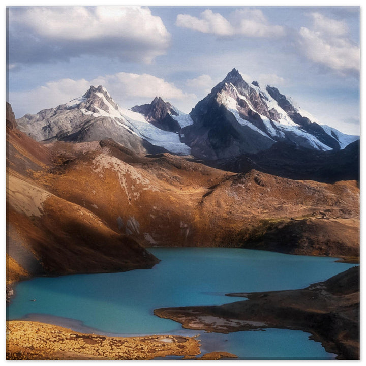 TURQUESA | Peruvian lagoon and mountain landscape - Canvas Print