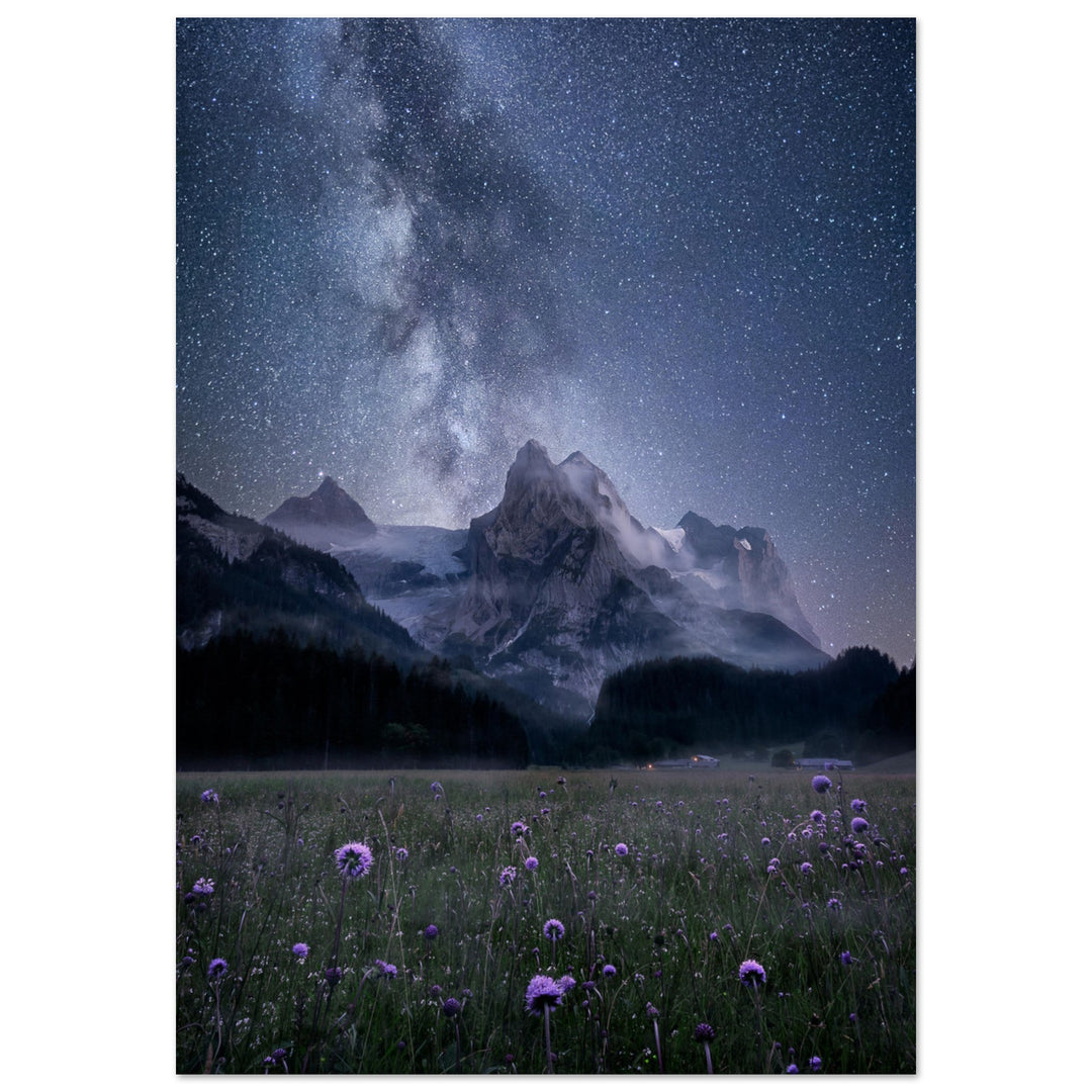 DEVOTION | Milky way in the Swiss Alps - Aluminum Print