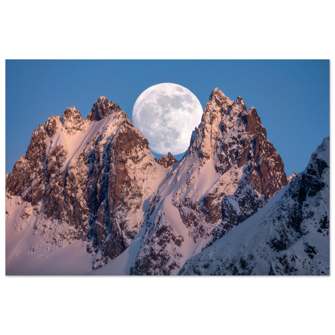 RISE & FALL | Full moon in the Alps - Aluminum Print
