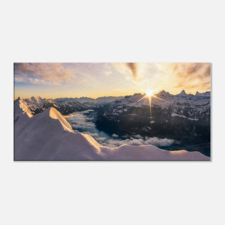 THE SILVER LINING | Sunrise in the Swiss Alps - Canvas Print