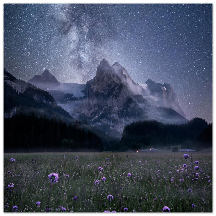 DEVOTION | Milky way in the Swiss Alps - Aluminum Print