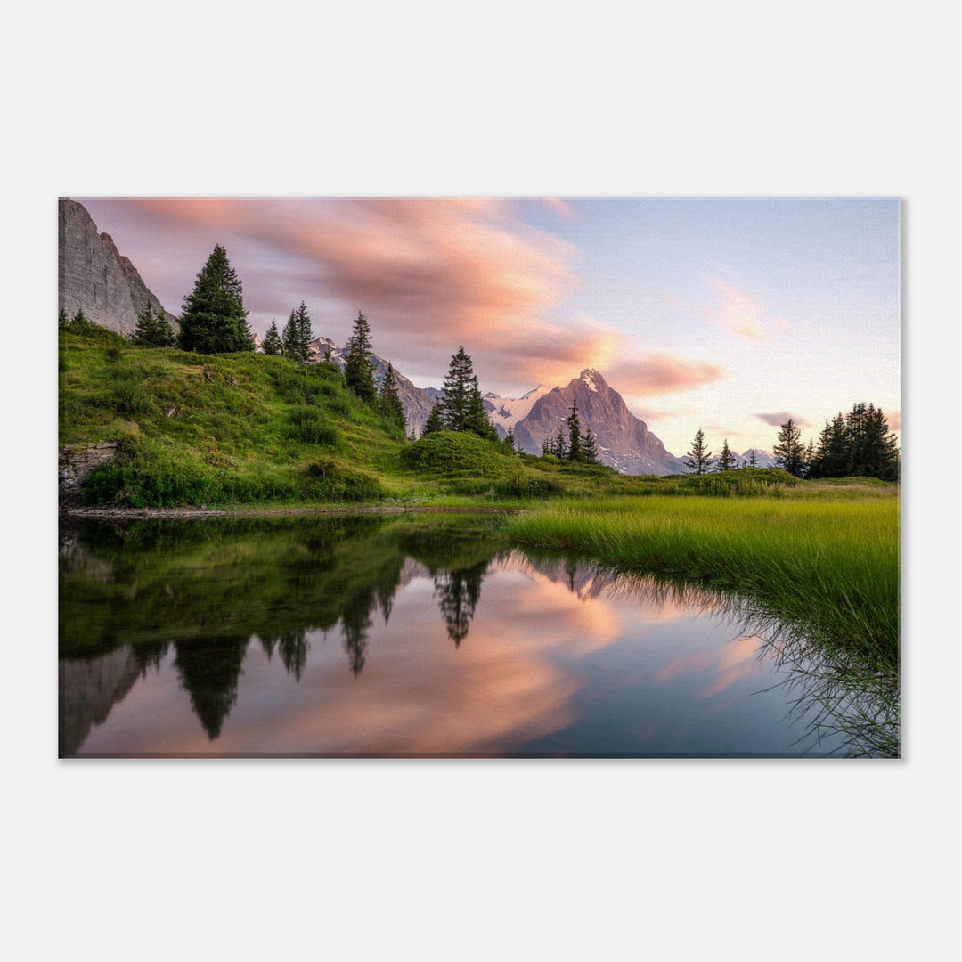 LEGACY | Eiger mit Spiegelung im Bergsee - Leinwand