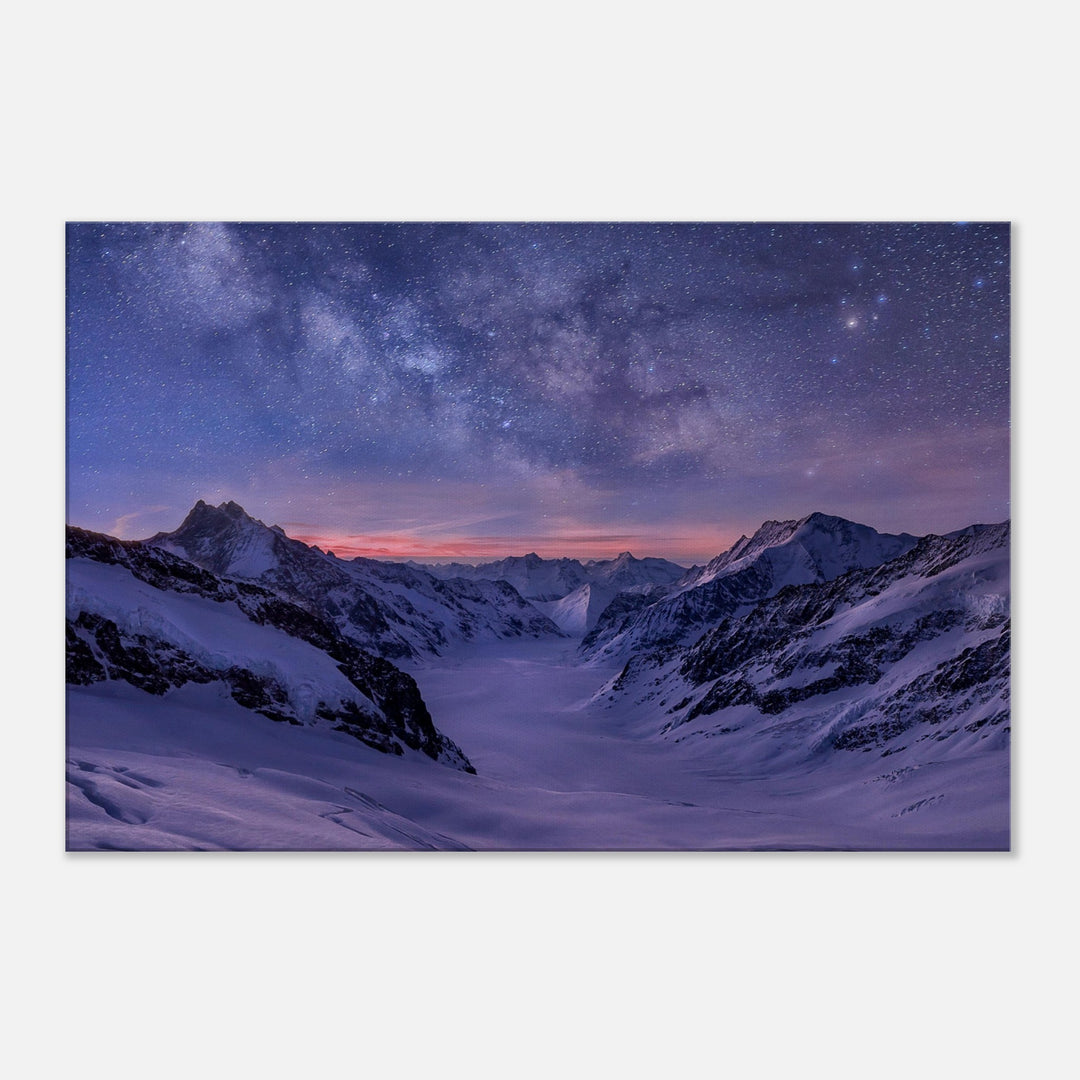 SPHERE | Milky way over Aletsch glacier - Canvas Print