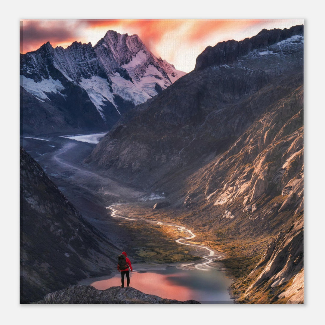 THE KINGDOM | Adventurer & glacier valley - Canvas Print