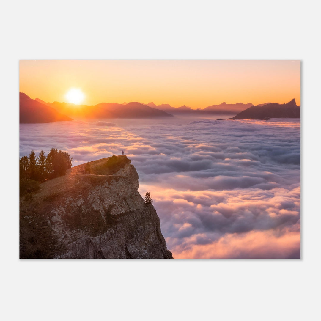 OUT OF SIGHT | Sonnenuntergang über den Wolken - Premium mattes Papier