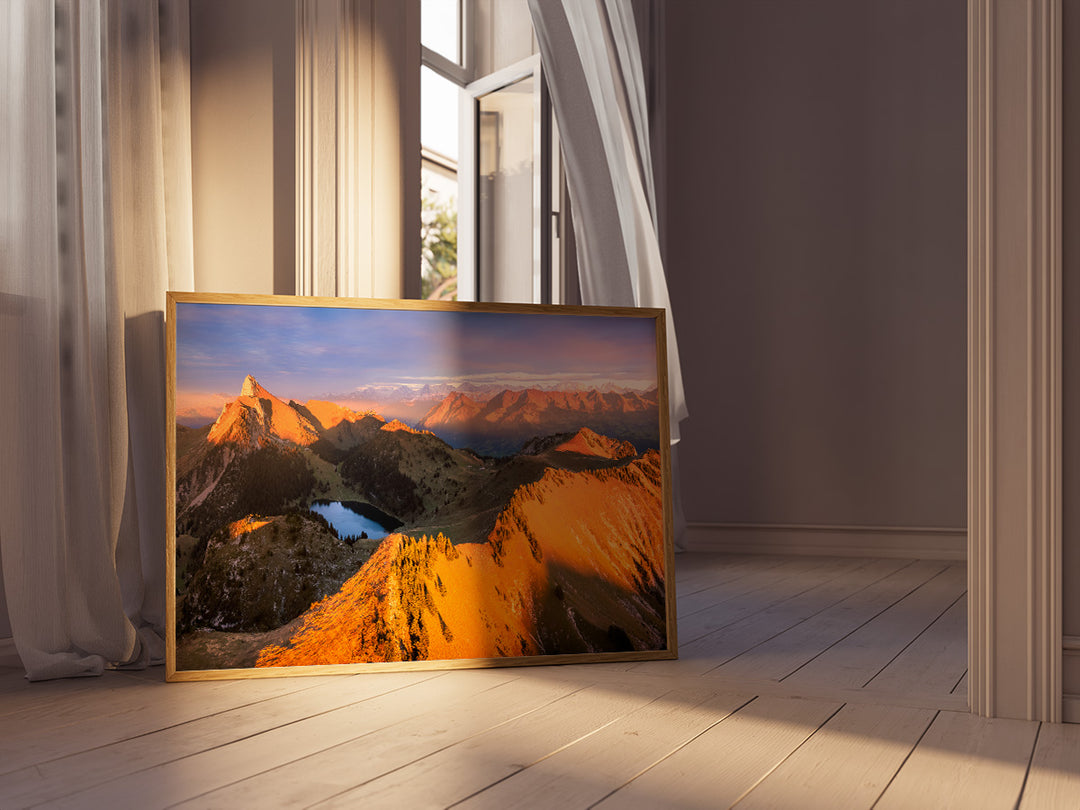 THE FAREWELL | Sunset at Stockhorn in Switzerland - Aluminum, Canvas, Poster Print
