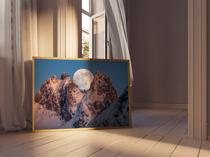 RISE & FALL | Full moon in the Alps - Premium Matte Poster