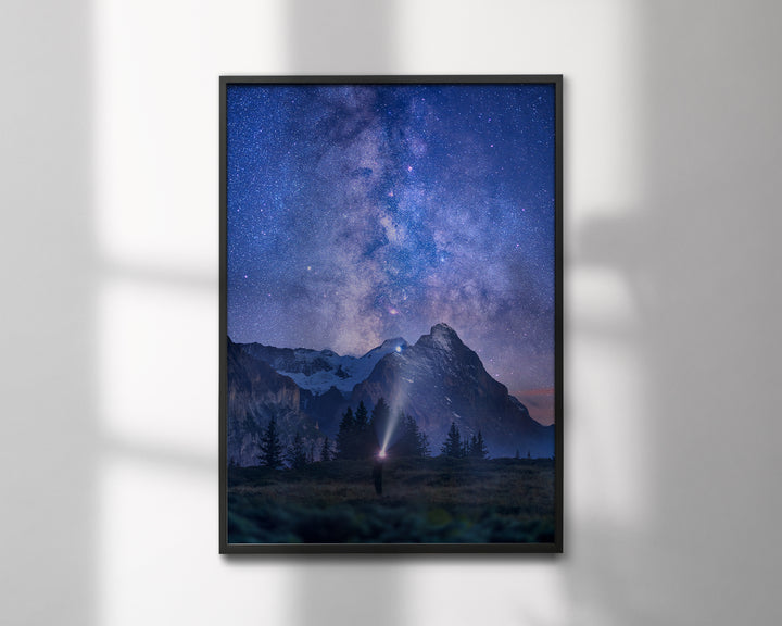 TORN | Milky Way & Eiger Mountain - Wooden Framed Poster