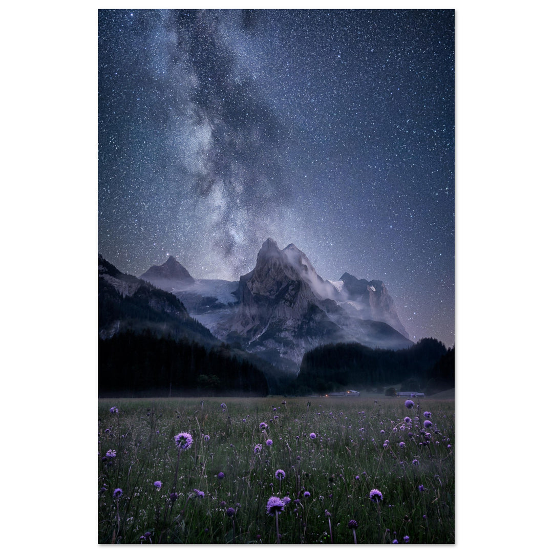 DEVOTION | Milky way in the Swiss Alps - Aluminum Print