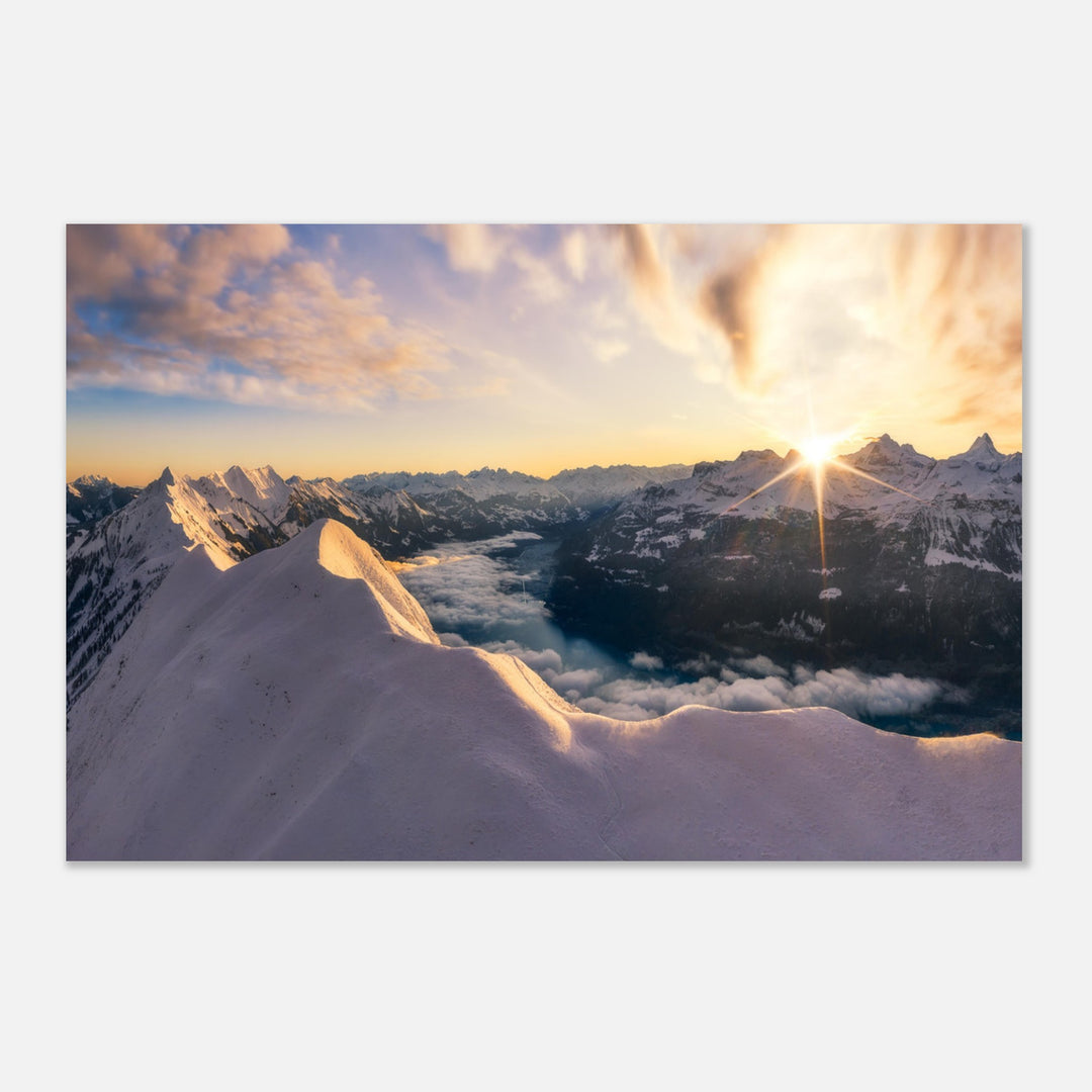 THE SILVER LINING | Sonnenaufgang in den Schweizer Alpen - Premium mattes Papier