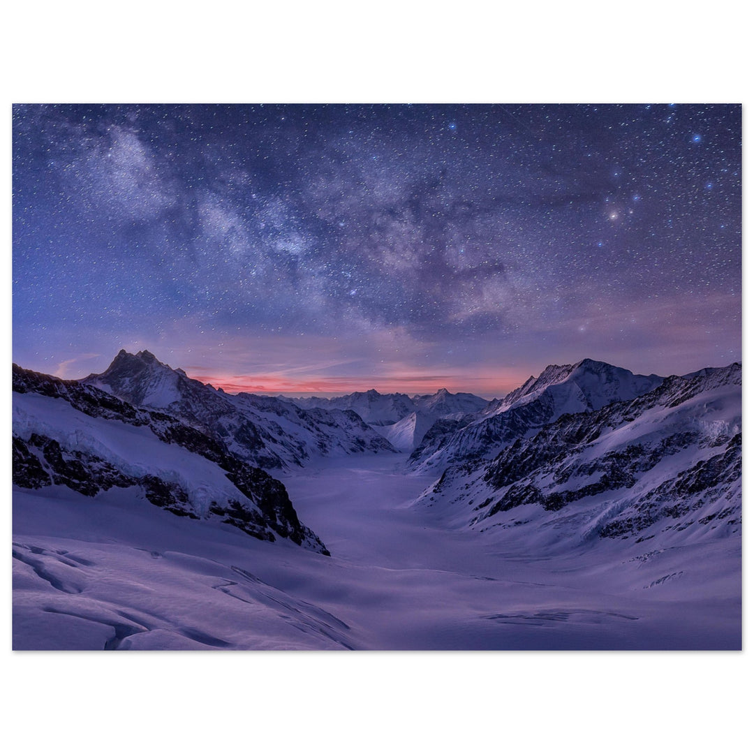 SPHERE | Milky way over Aletsch glacier - Aluminum Print