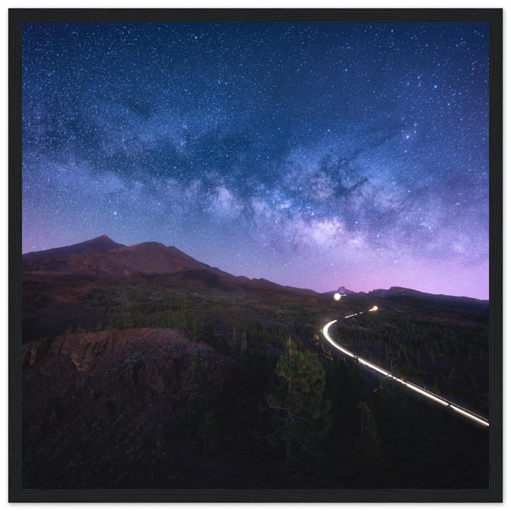 SAMURAI | Milky Way Im Teide Nationalpark In Teneriffa - Poster in Holzrahmen