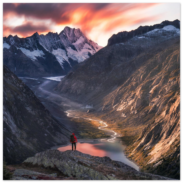 THE KINGDOM | Adventurer & glacier valley - Premium Matte Poster