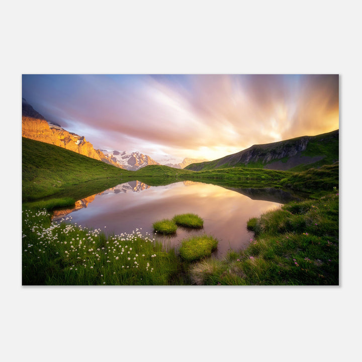 KARUNA | Idyllic mountain lake and long exposed clouds - Premium Poster