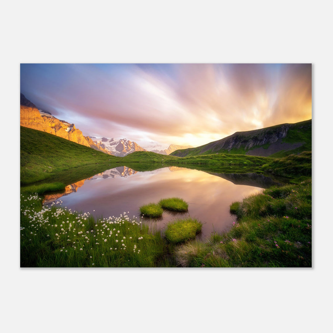 KARUNA | Idyllic mountain lake and long exposed clouds - Premium Poster