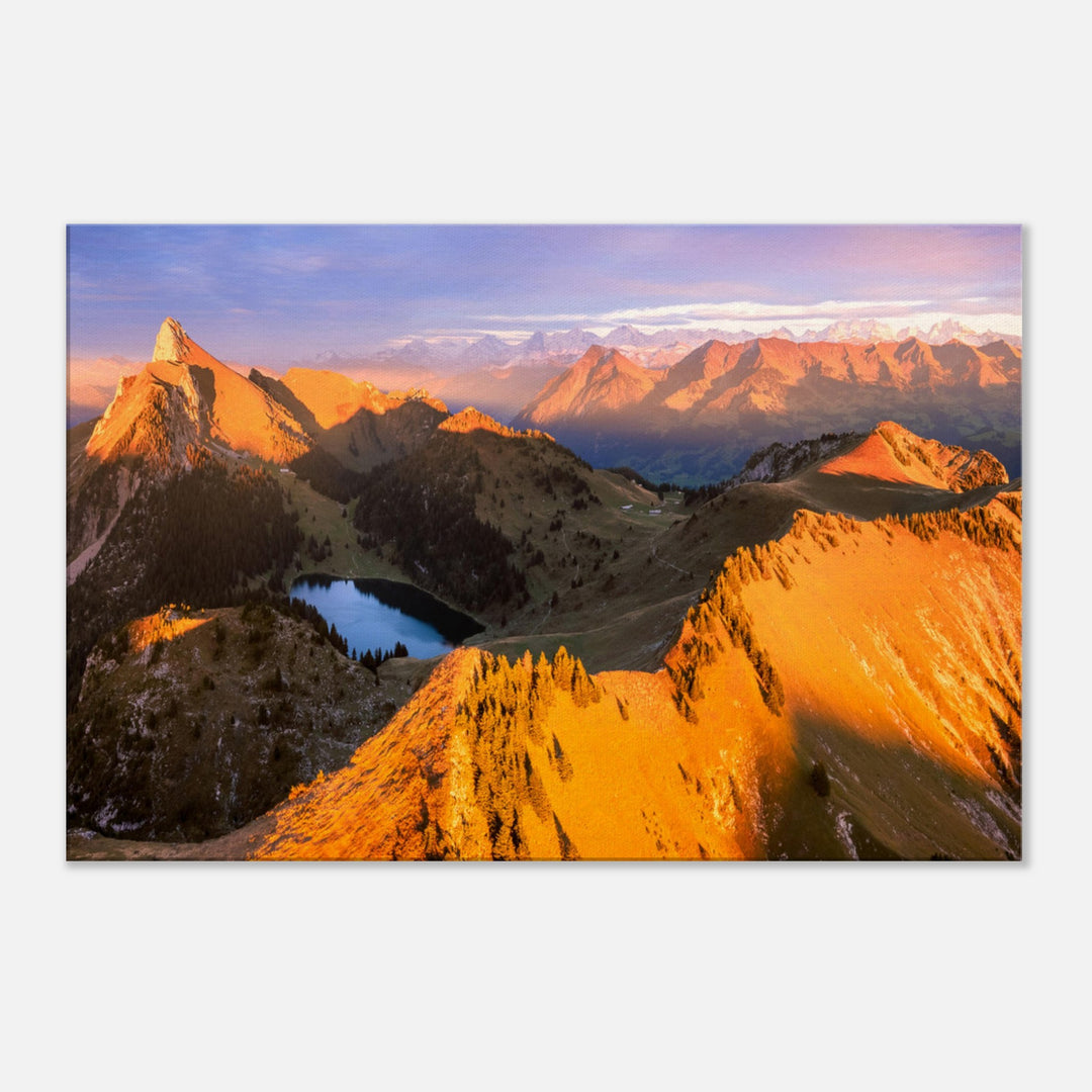 THE FAREWELL | Sunset at Stockhorn in Switzerland - Canvas Print